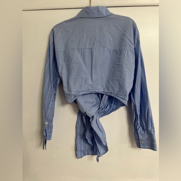 Zara CONTRAST STRIPE SHIRT - Picture 5 of 6